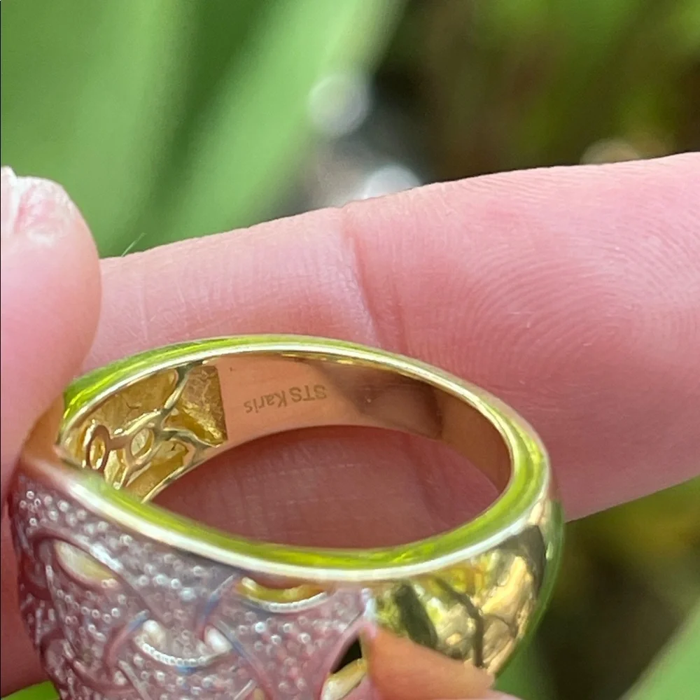 Karis Diamond Accent Fancy Ring in 18K YG Plated and Platinum Bond Size 8 - Picture 14 of 14